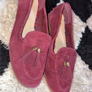 Charter Club Burgundy Suede Tassel Loafers
